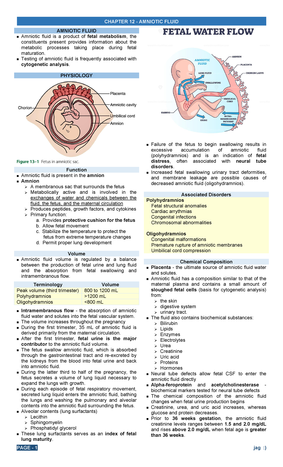 Chapter 13 - Clinical Microscopy - AMNIOTIC FLUID Amniotic fluid is a ...