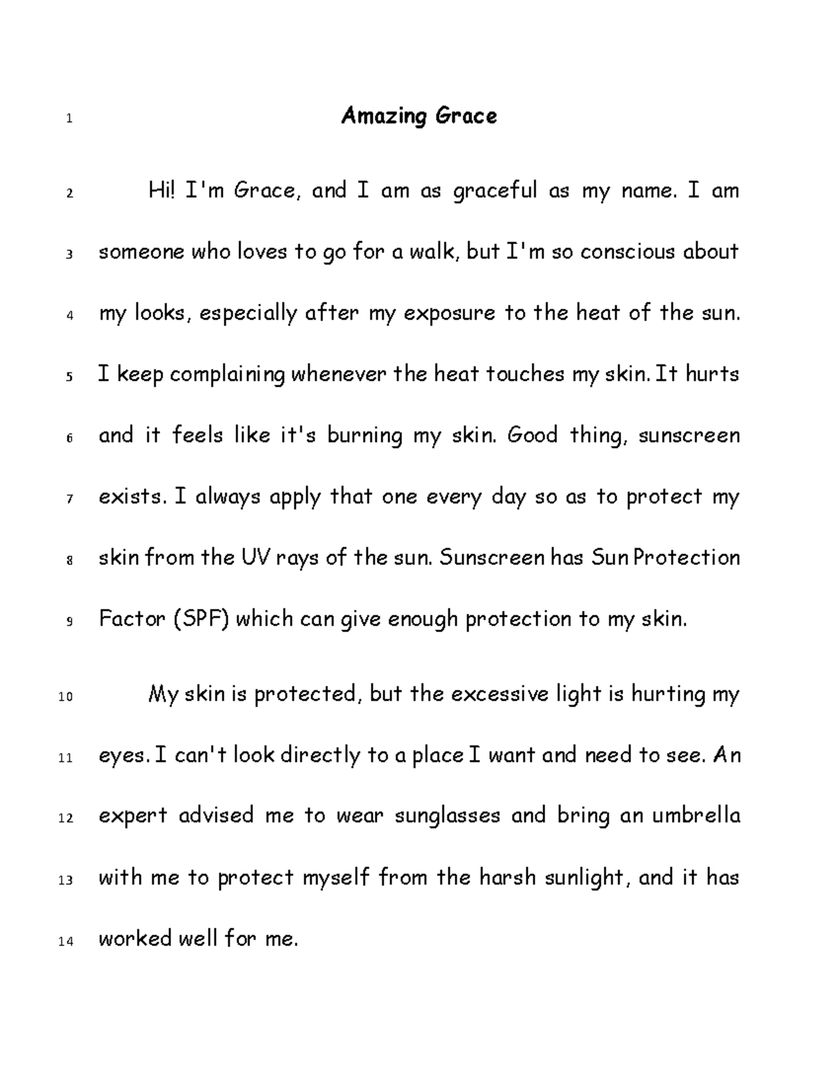 Amazing Grace with# - Story - 1 Amazing Grace 2 Hi! I'm Grace, and I am ...