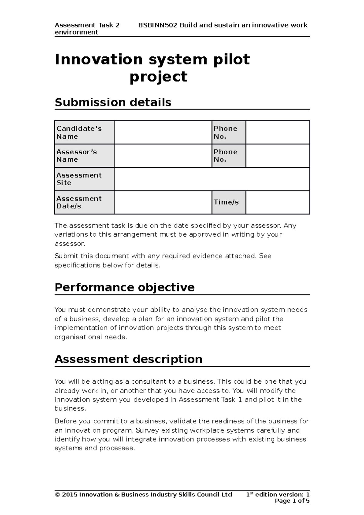 1717289 2 assessment-task-2 - environment Innovation system pilot ...