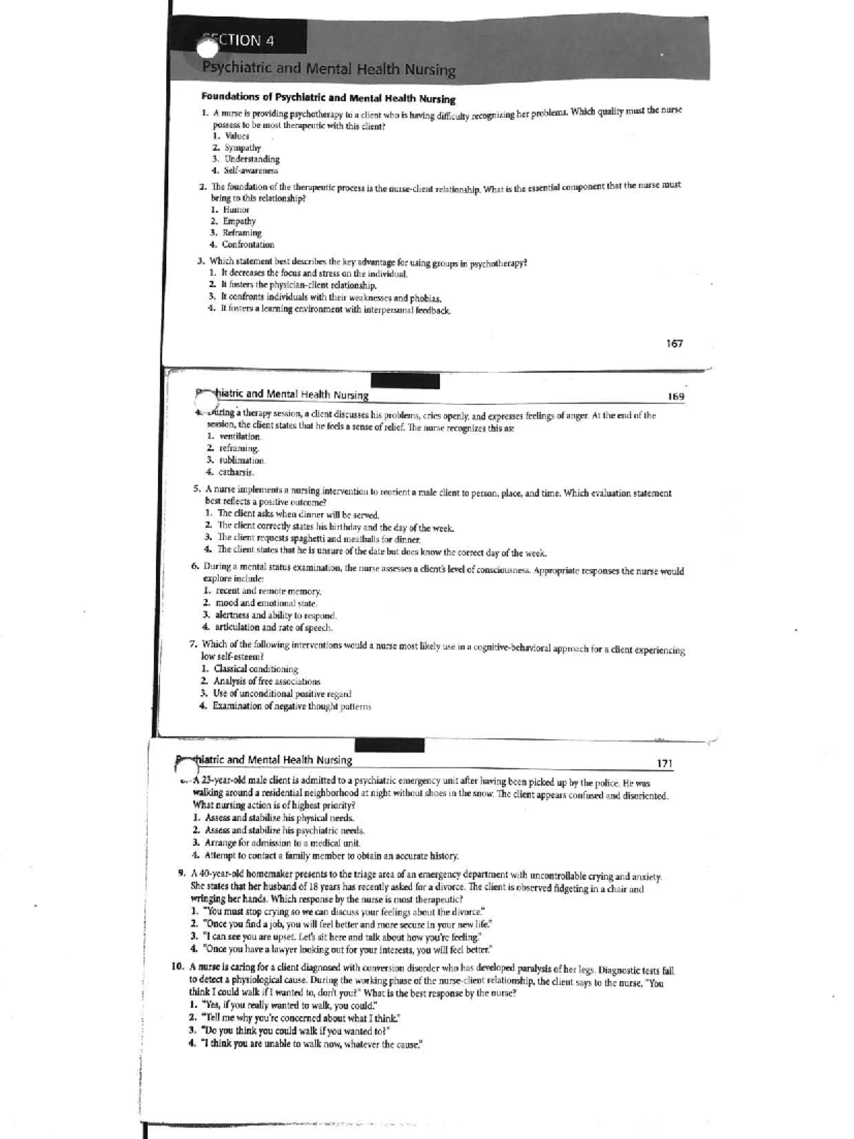 Compressed Psych Flashcard Questions 199 NURS 430/L Studocu