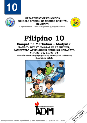 FIL 10 LAS week 5 3rd Quarter - Republika ng Pilipinas Kagawaran ng ...