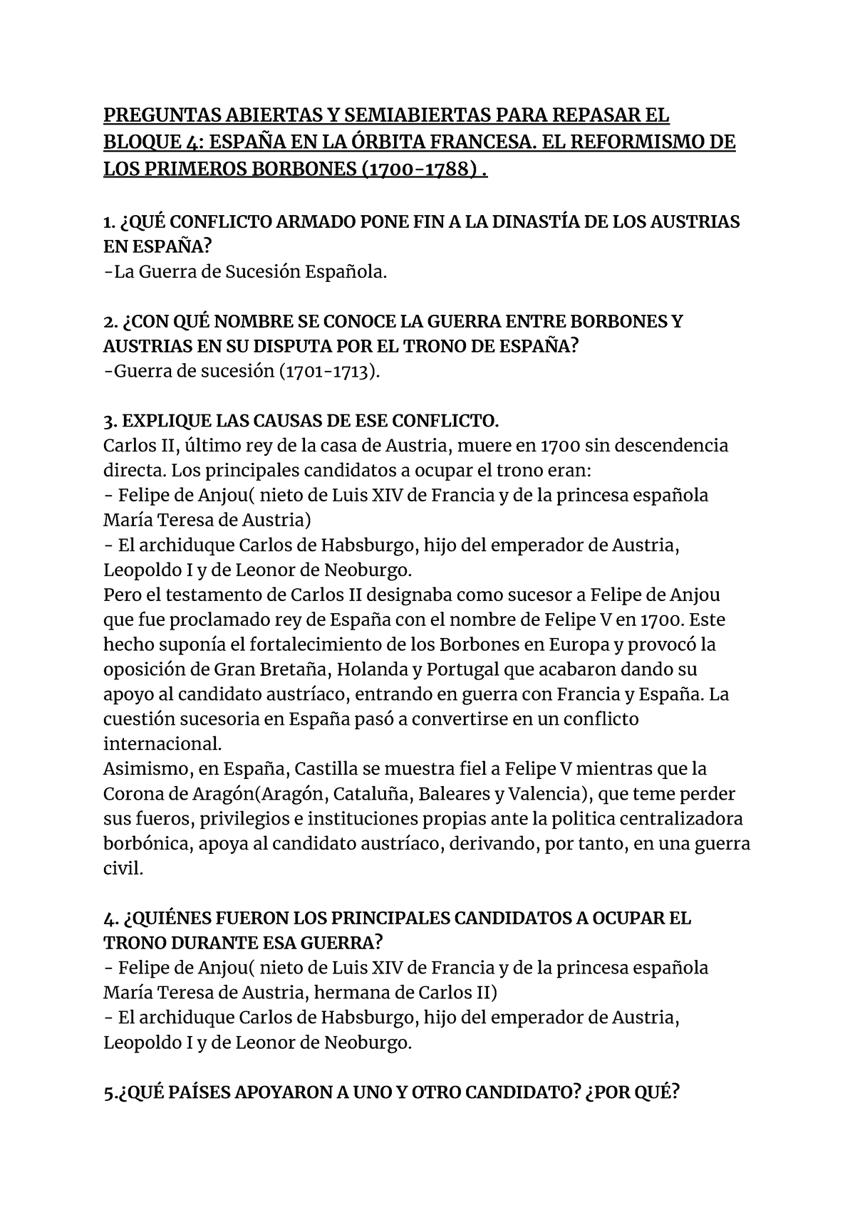 Preguntas Bloque 4 - PREGUNTAS ABIERTAS Y SEMIABIERTAS PARA REPASAR EL ...