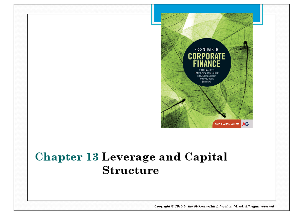 Study Unit 4b Leverage And Capital Structure (T03) - Copyright © 2015 ...