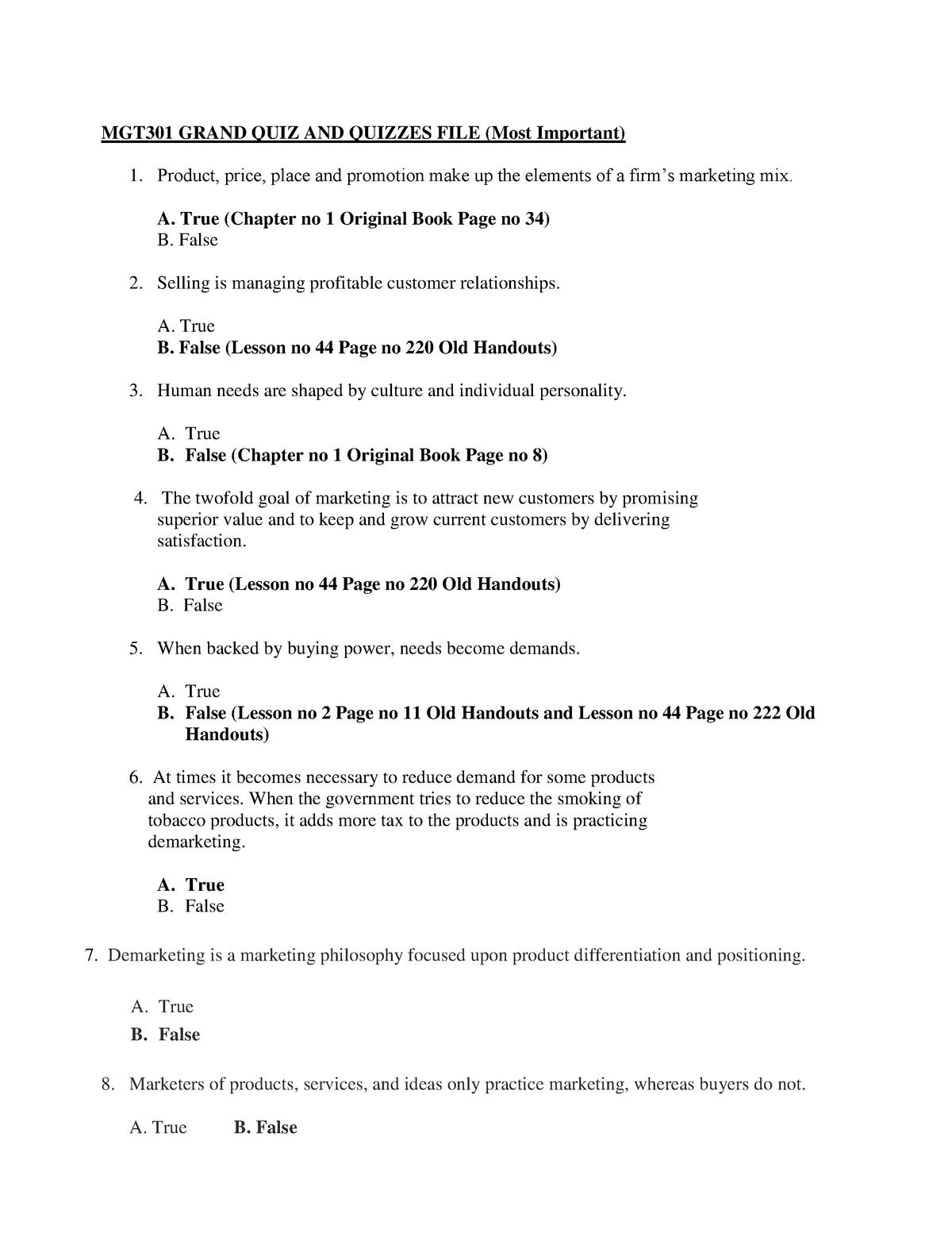 MGT301 Grand Quiz Searching Mega File - MGT301 GRAND QUIZ AND QUIZZES ...