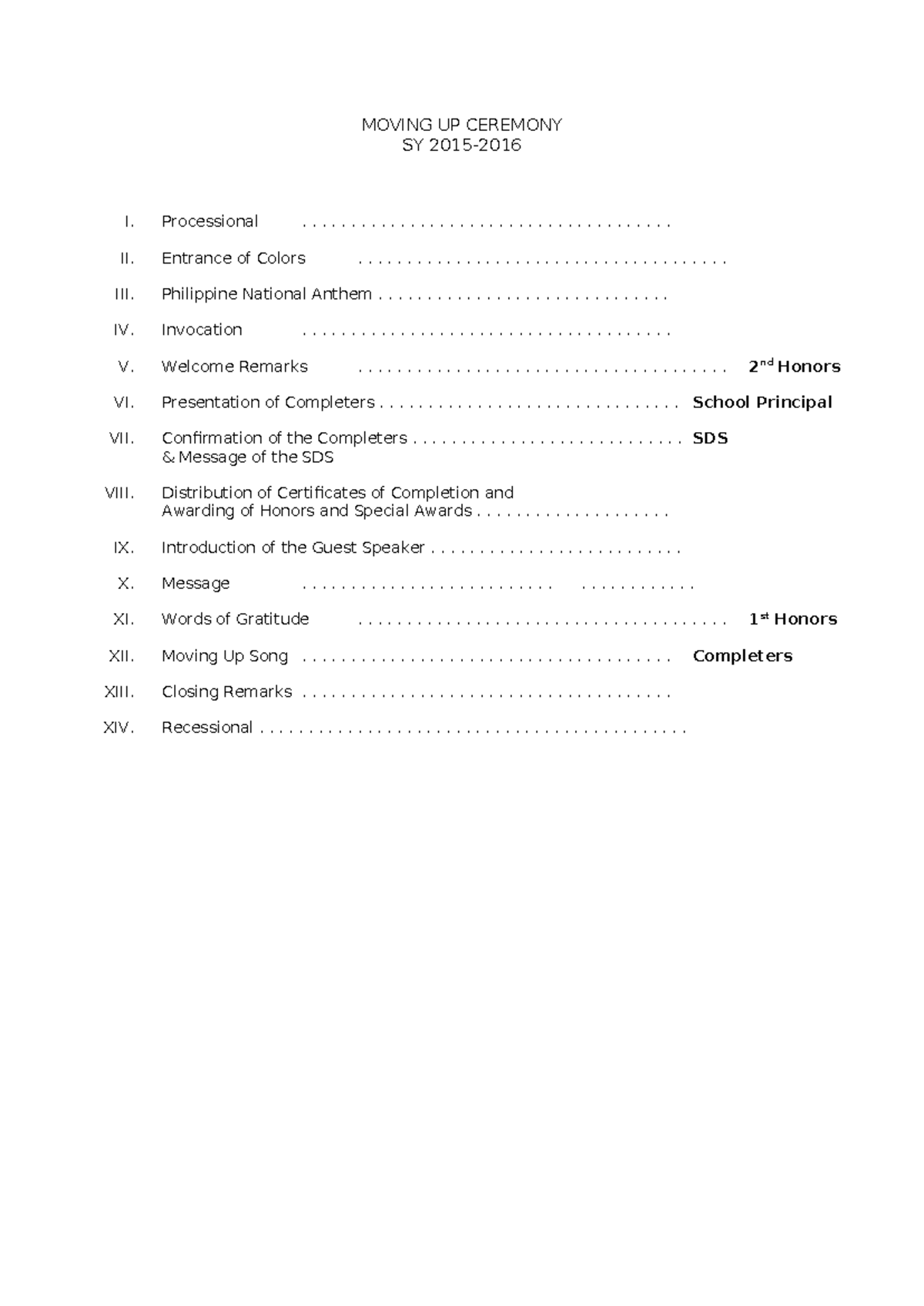 Moving-Up1 - Module - MOVING UP CEREMONY SY 2015- I. - Studocu