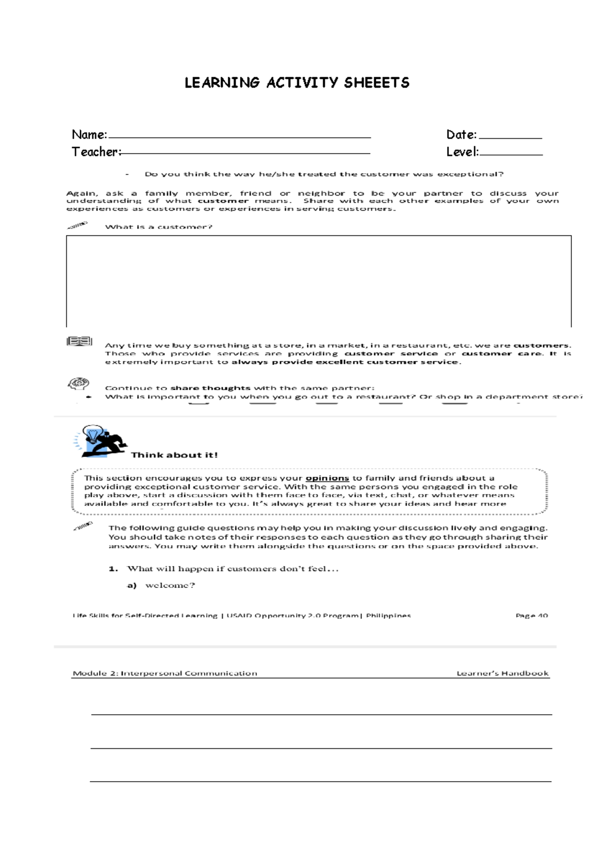 Module 2-Session 3 LAS - las - LEARNING ACTIVITY SHEEETS Name: Date ...