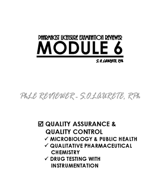 PHLE- Module-5 - MODULE 5 PHARMACEUTICS MANUFACTURING PHARMACY ...