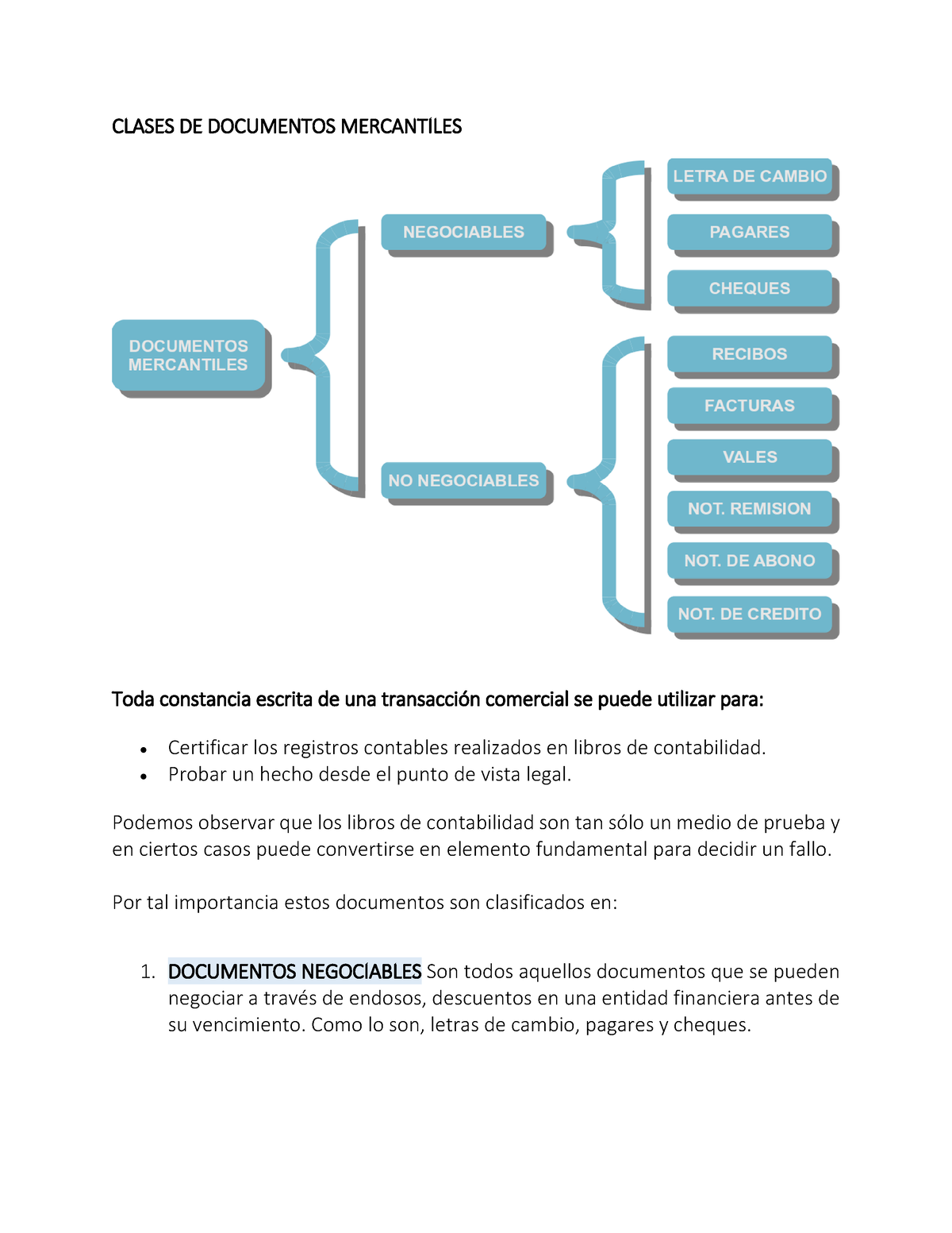 Clases De Documentos Mercantiles Clases De Documentos Mercantiles Toda Constancia Escrita De 8119