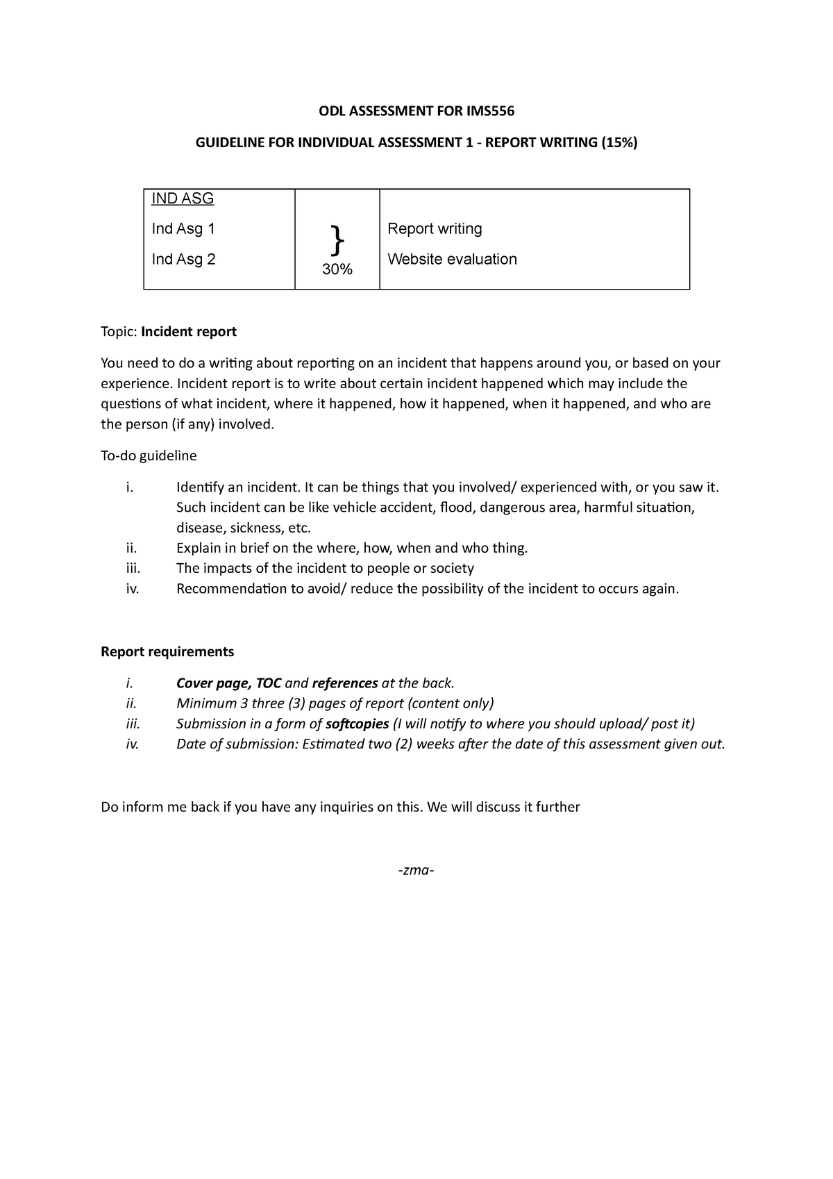 individual assignment information systems