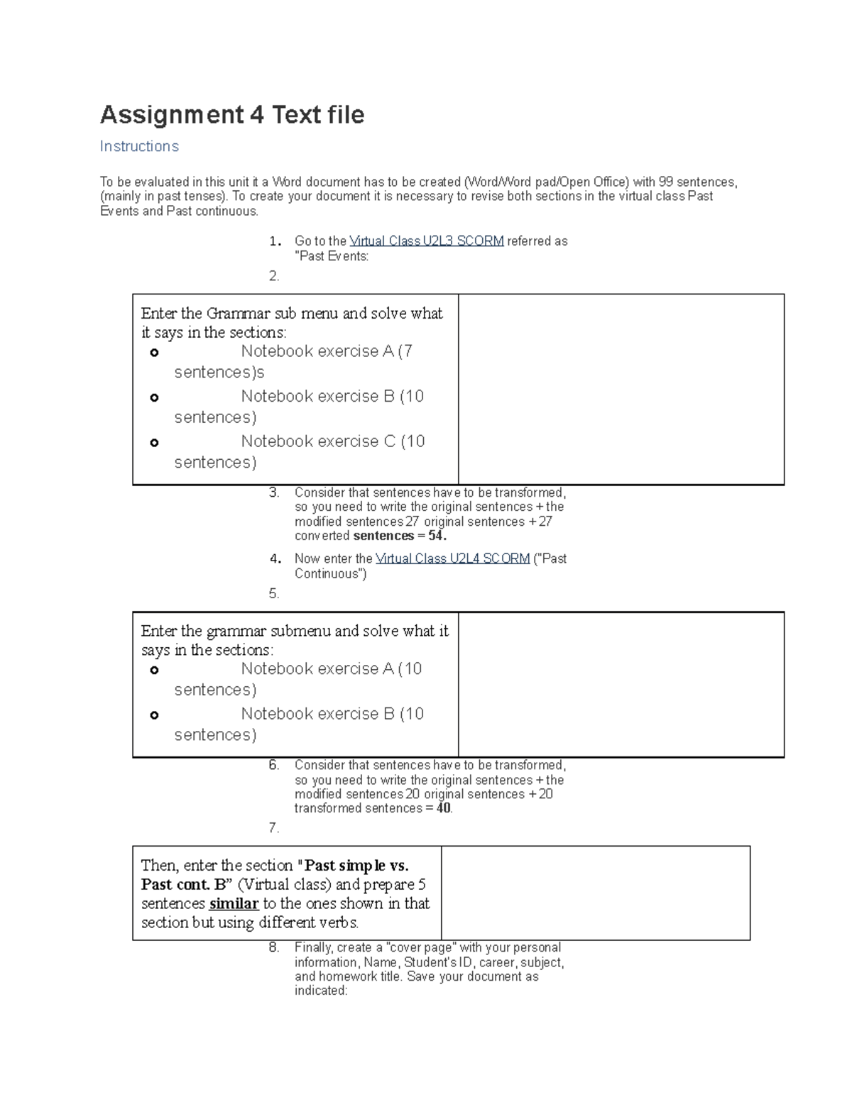 Tarea 2 ingles.pptx.docx - Assignment 4 Text file Instructions To be ...
