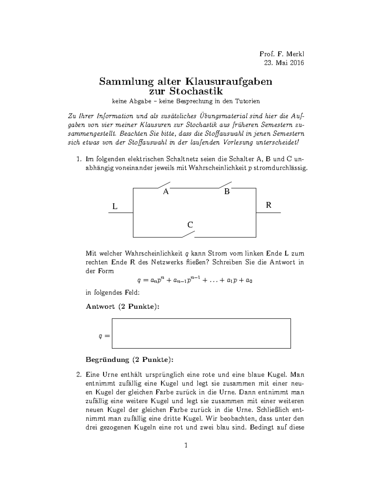 Übungen Klausuren - Analysis - TUM - Studocu