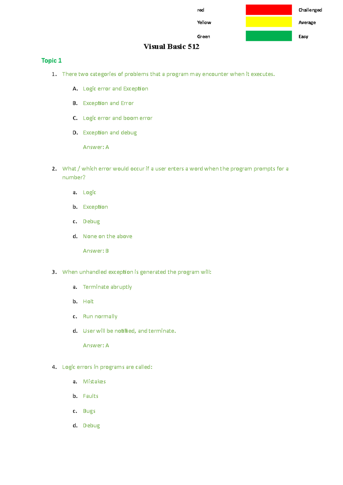 VB MCQ 2ND Semester VisualBasic software development first year