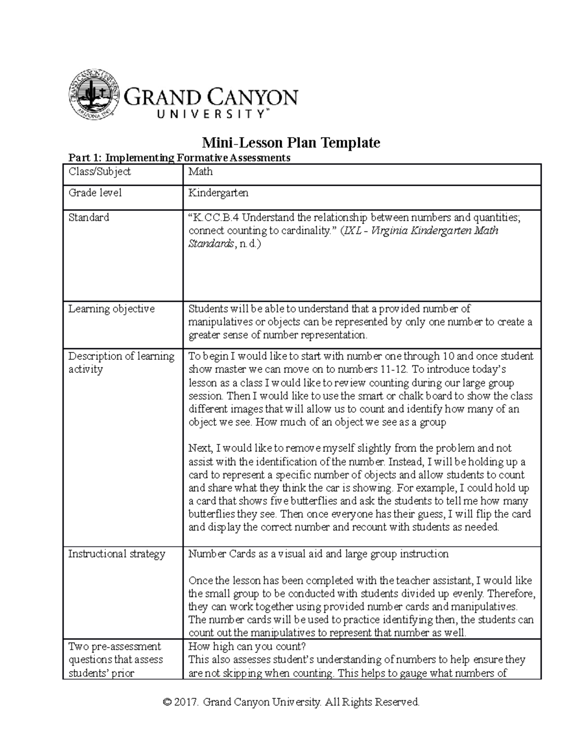 Elm 555 Rs Mini Lesson Plan Template - Mini-lesson Plan Template Part 1 