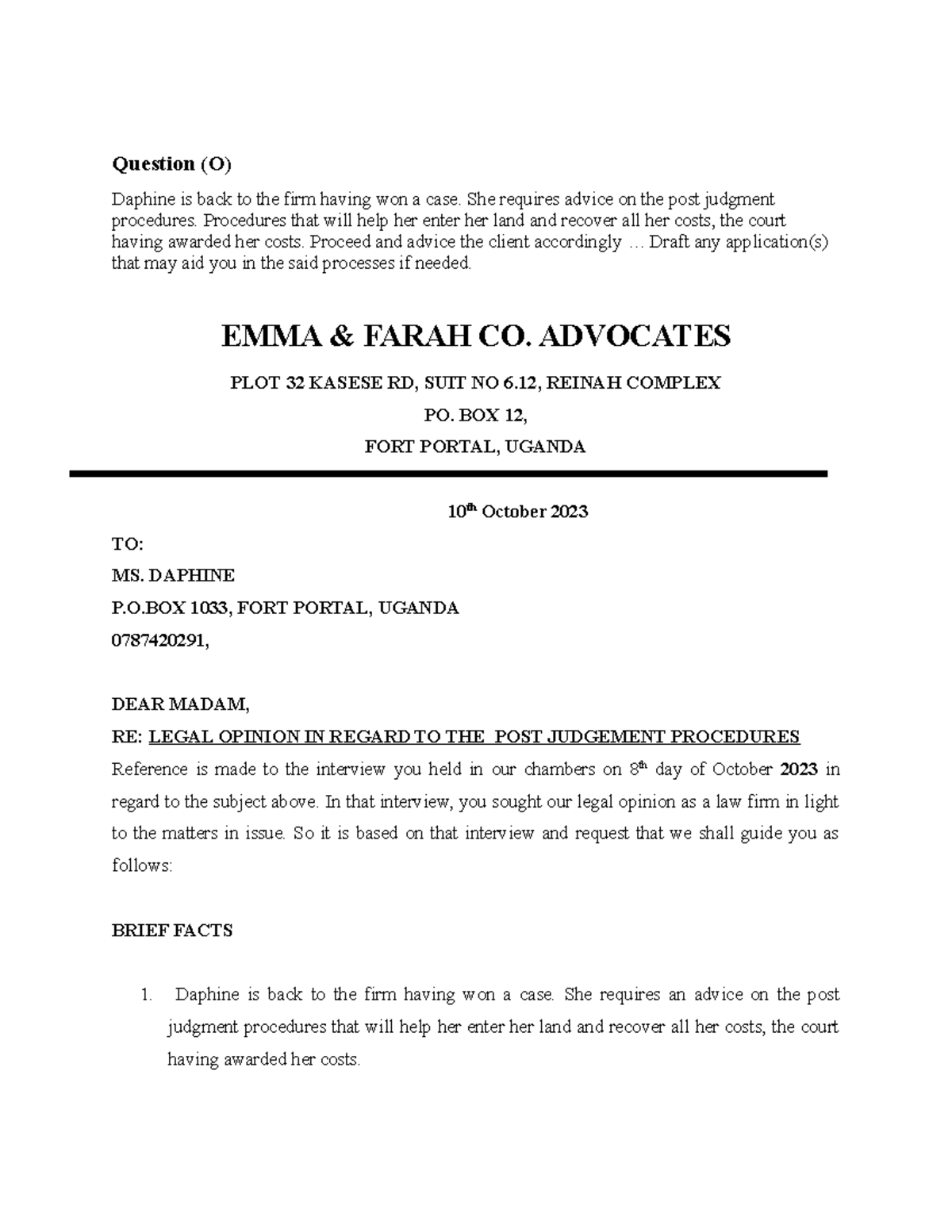 FIRM 5 - firm work presentations for Procedure for execution after ...