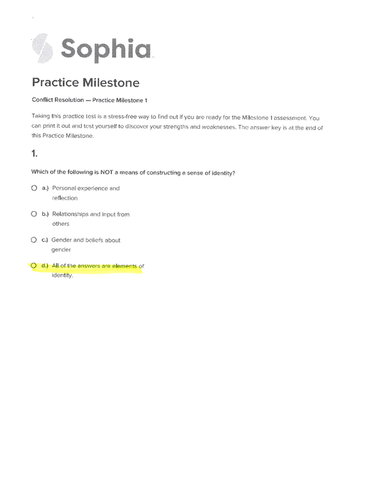 Practice Milestone 1 - Studocu
