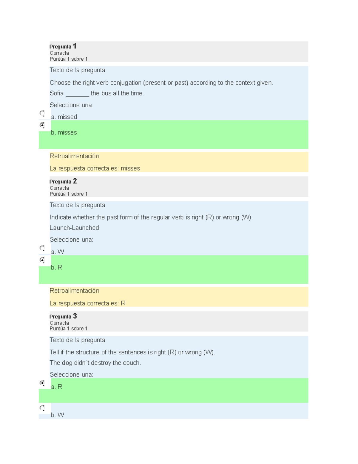 2do Examen Assignment 1 Questionnaire U1 - Pregunta 1 CorrectaPuntúa 1 ...