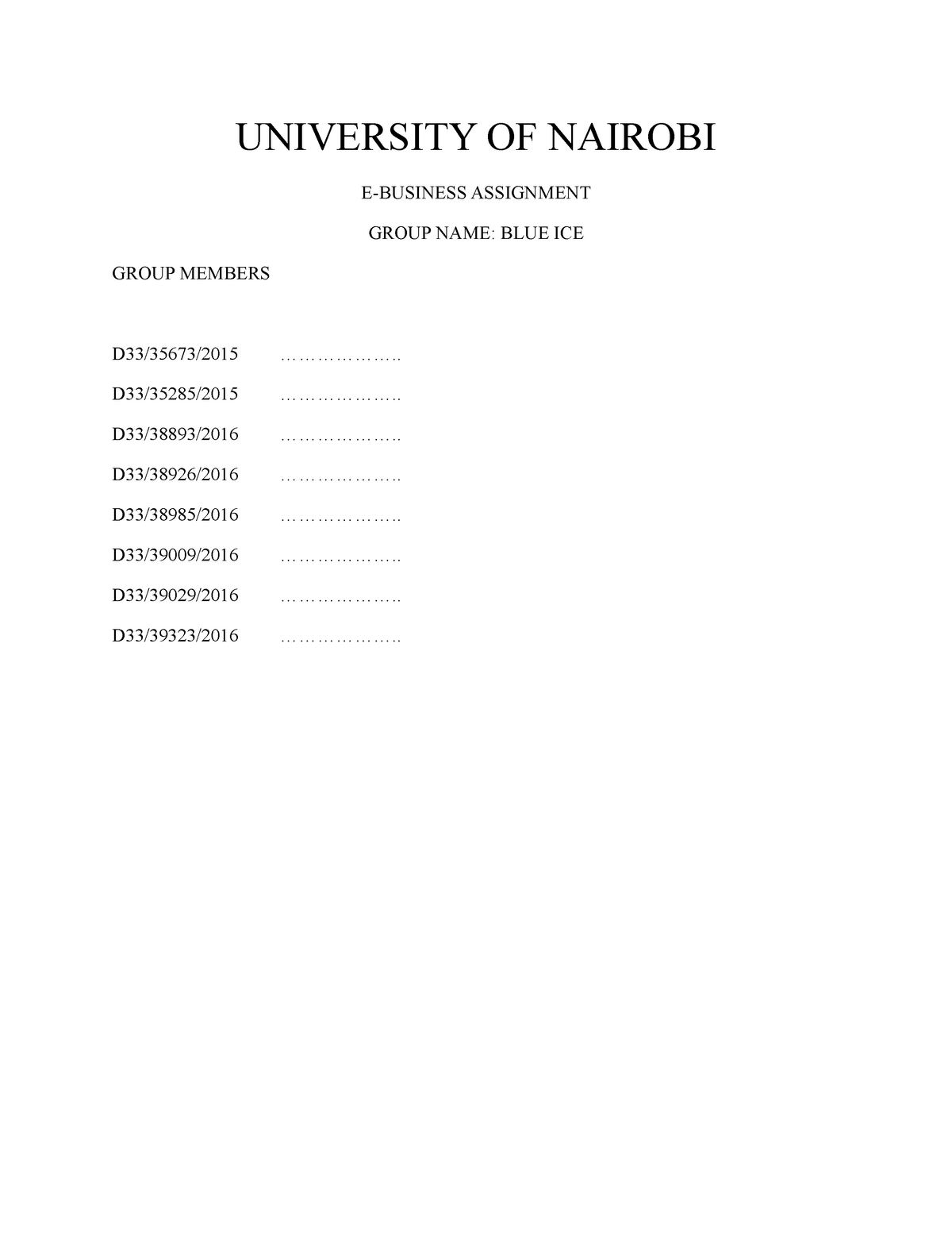 blue-ice-report-review-university-of-nairobi-e-business-assignment