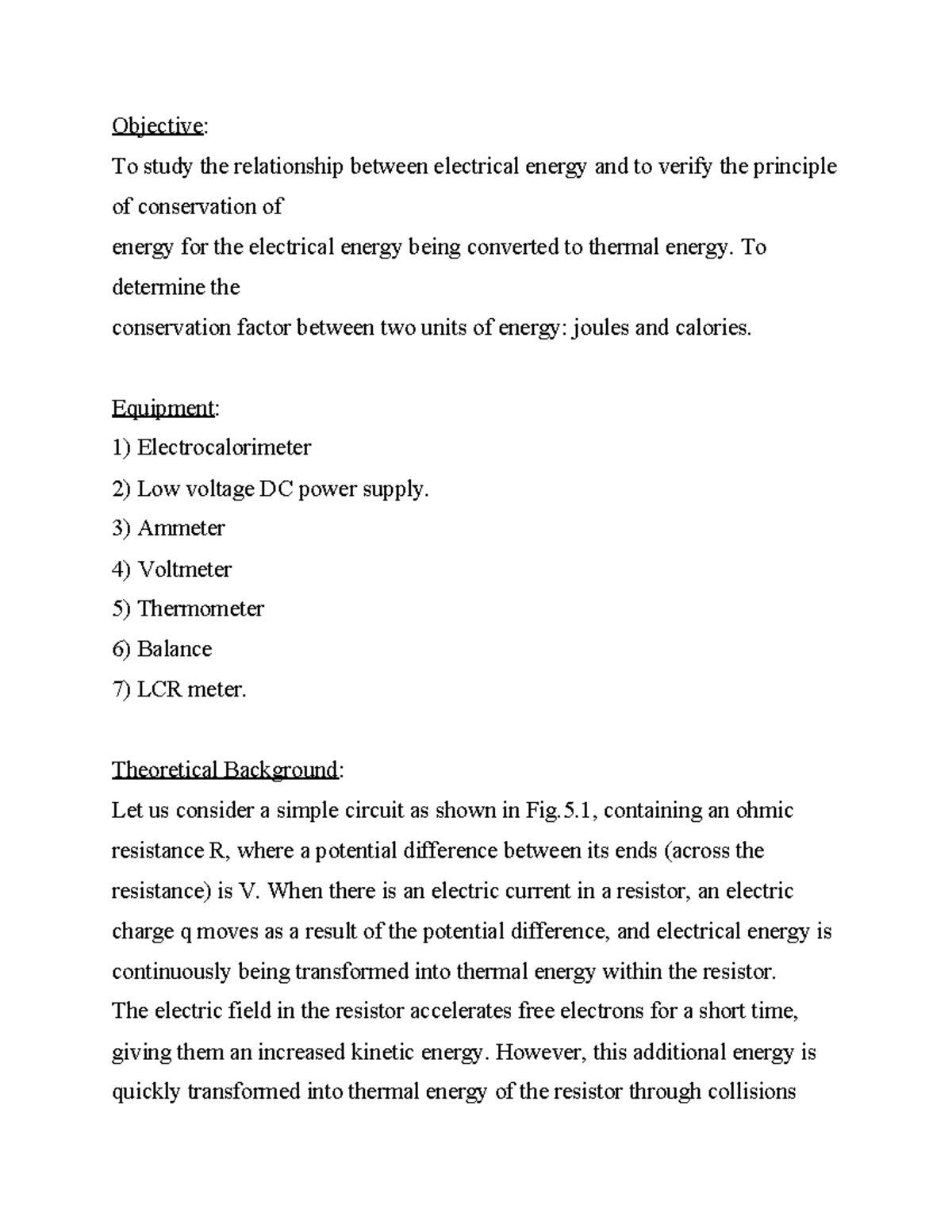 Lab 5 - Lab 5 in phys 1434 - Objective : To study the relationship ...