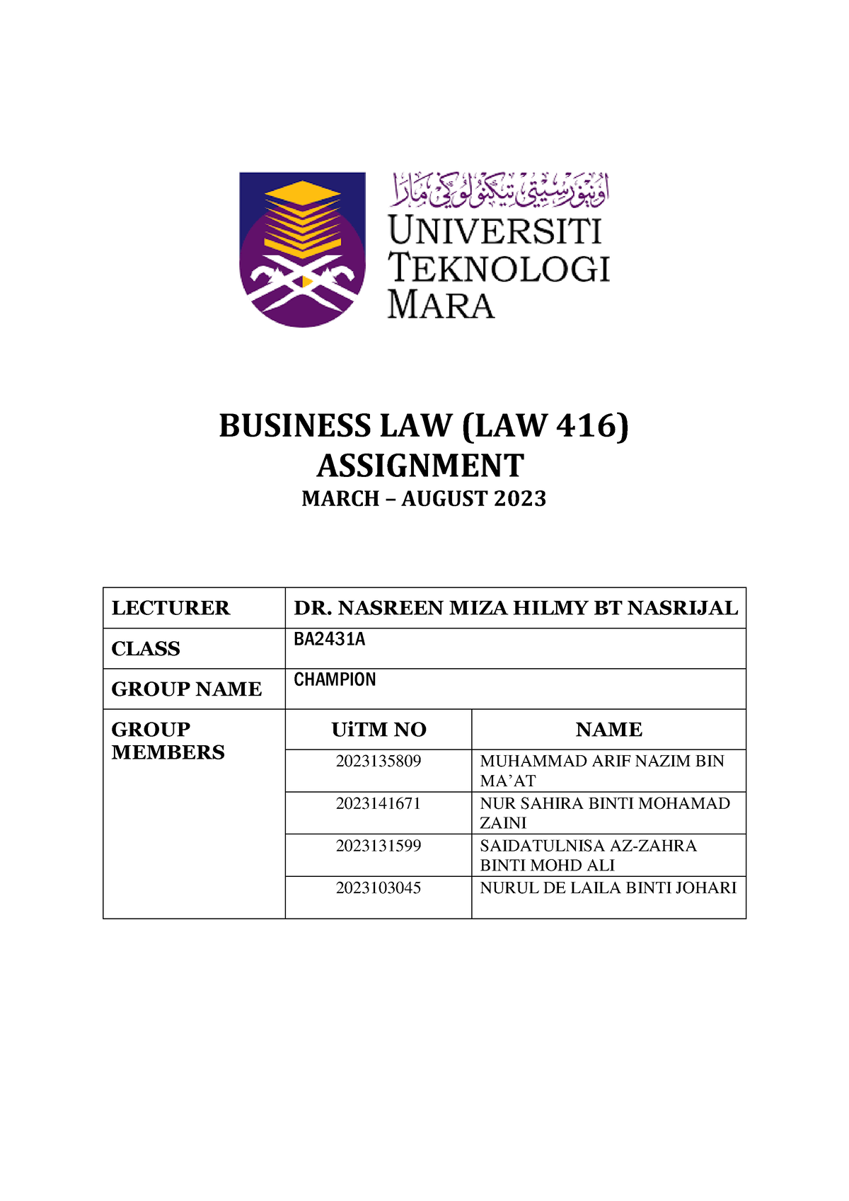 assignment law 416