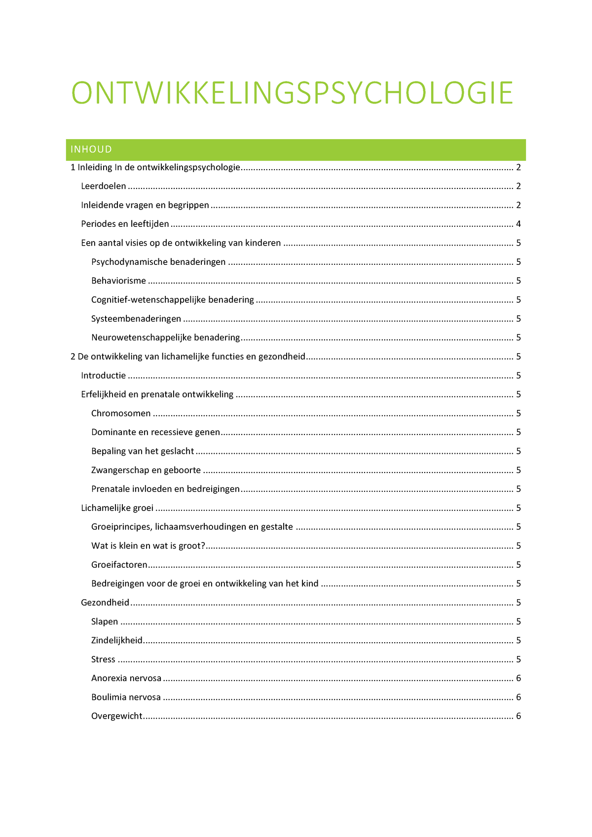 Ontwikkelingspsychologie Samenvatting - ONTWIKKELINGSPSYCHOLOGIE 1 ...