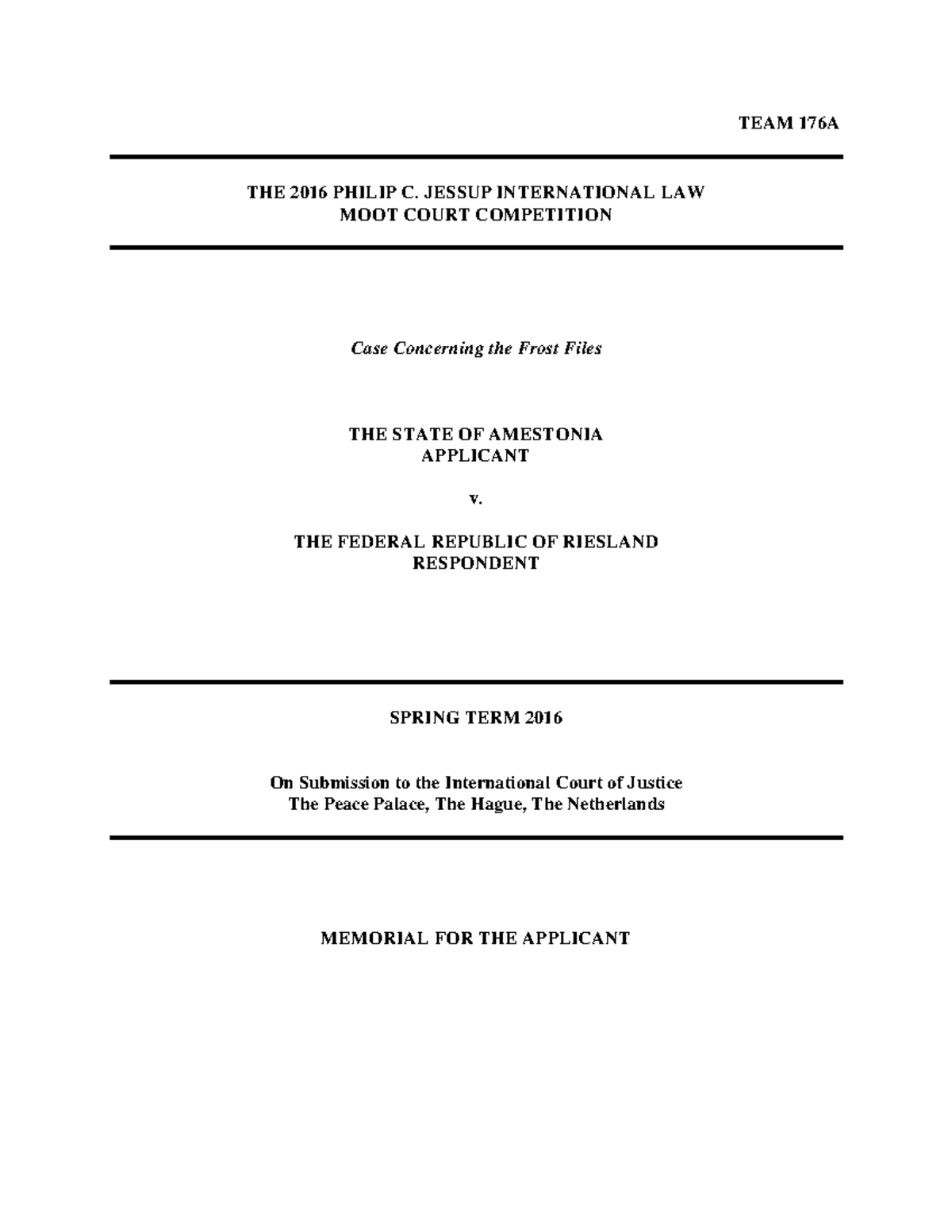 Moot Court Memorial Model On Behalf Of(Appellant) - LLB - Studocu