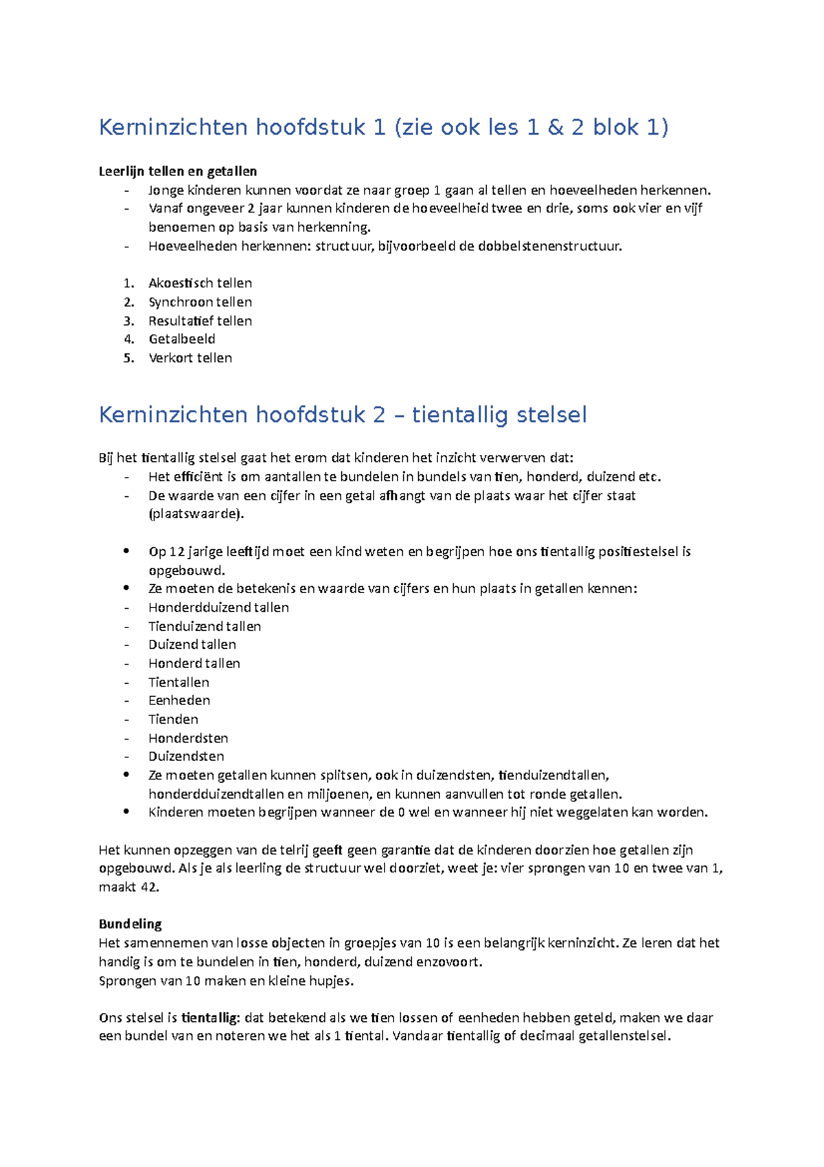 Wiskunde In De Praktijk - Kerninzichten Hoofdstuk 1 En 2 - Tellen En ...