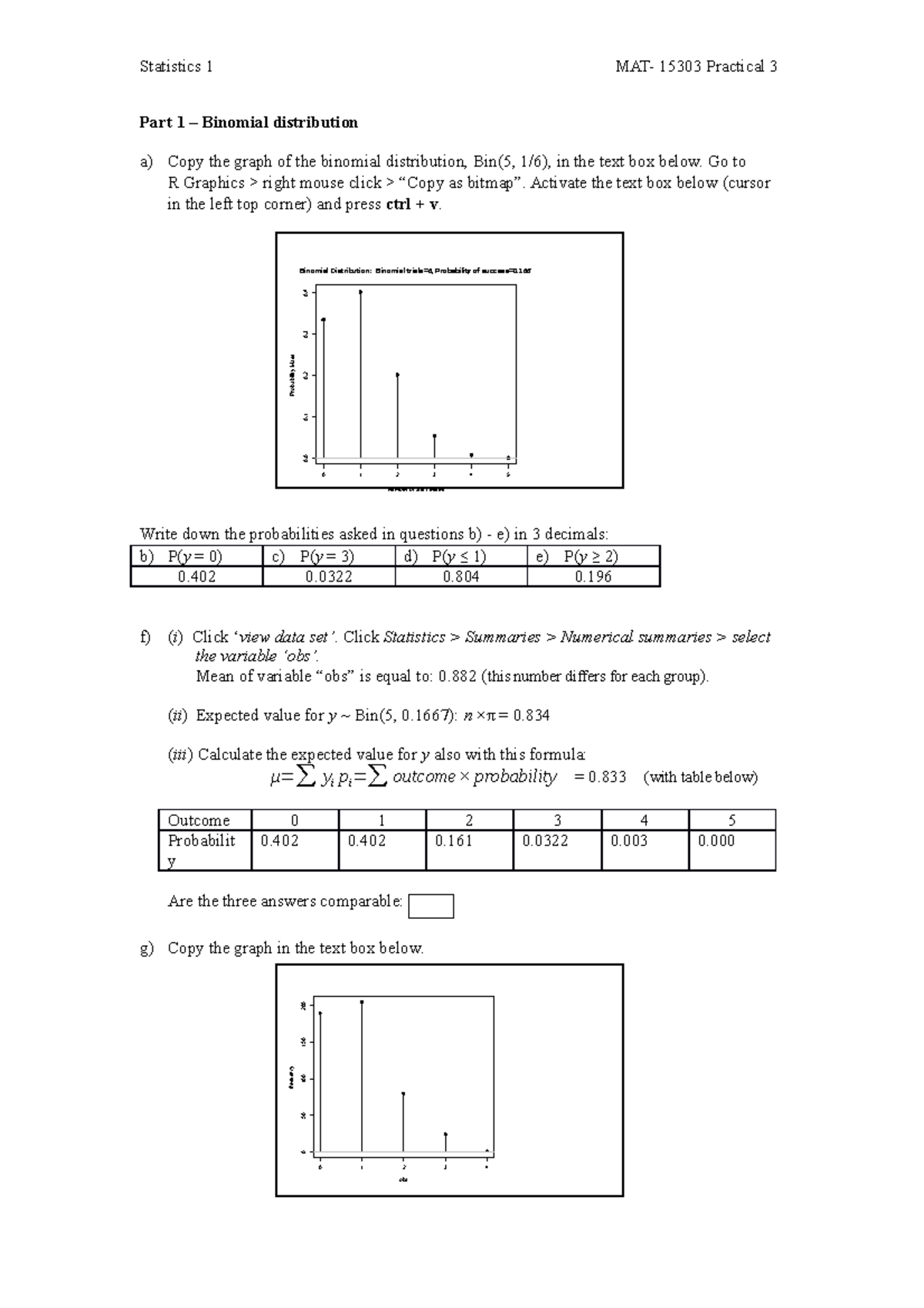 Computer practical form 3 answer form - Statistics 1 - Wageningen ...