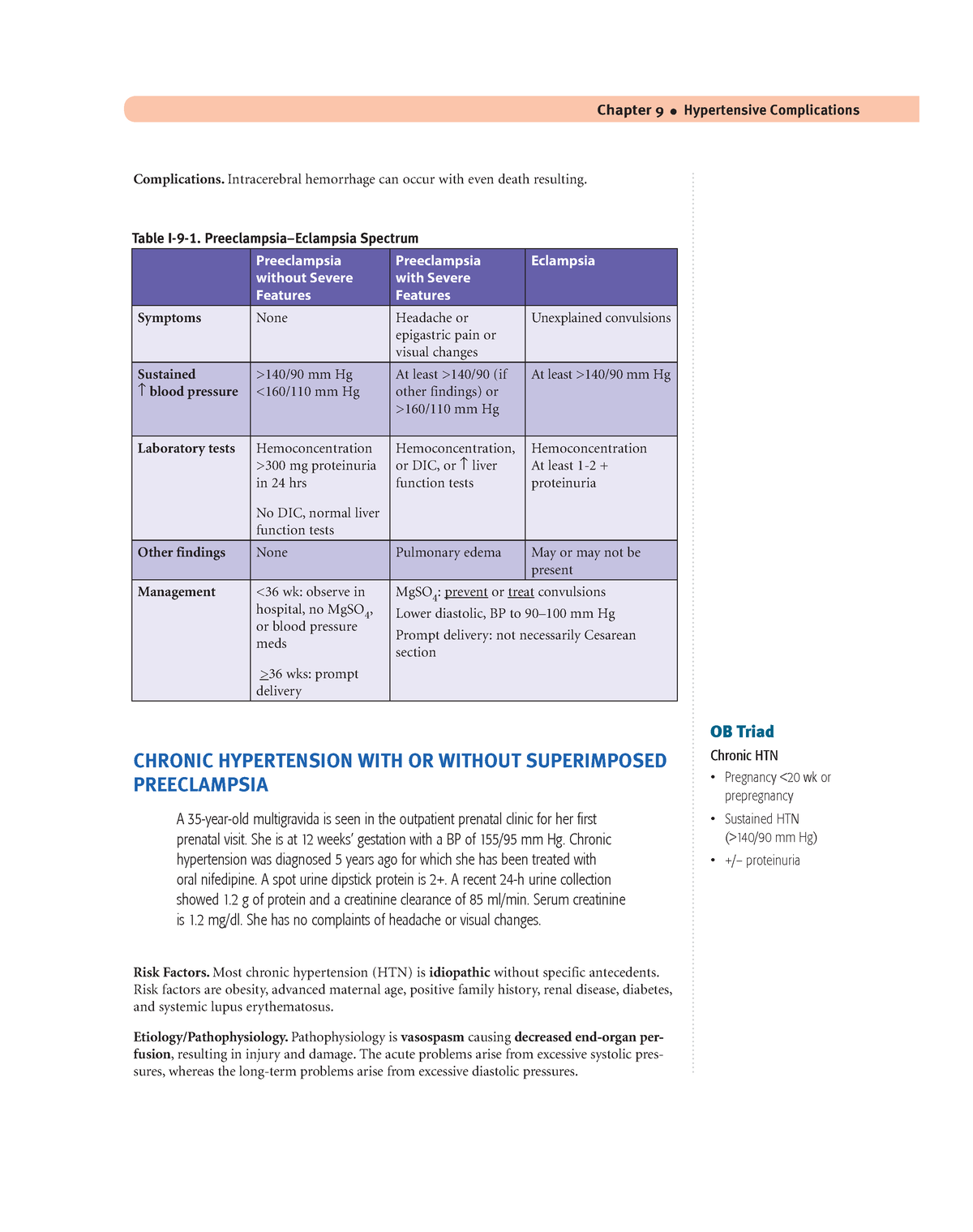 Obstetrics Lecture Notes 13 - Chapter 9 Hypertensive Complications ...