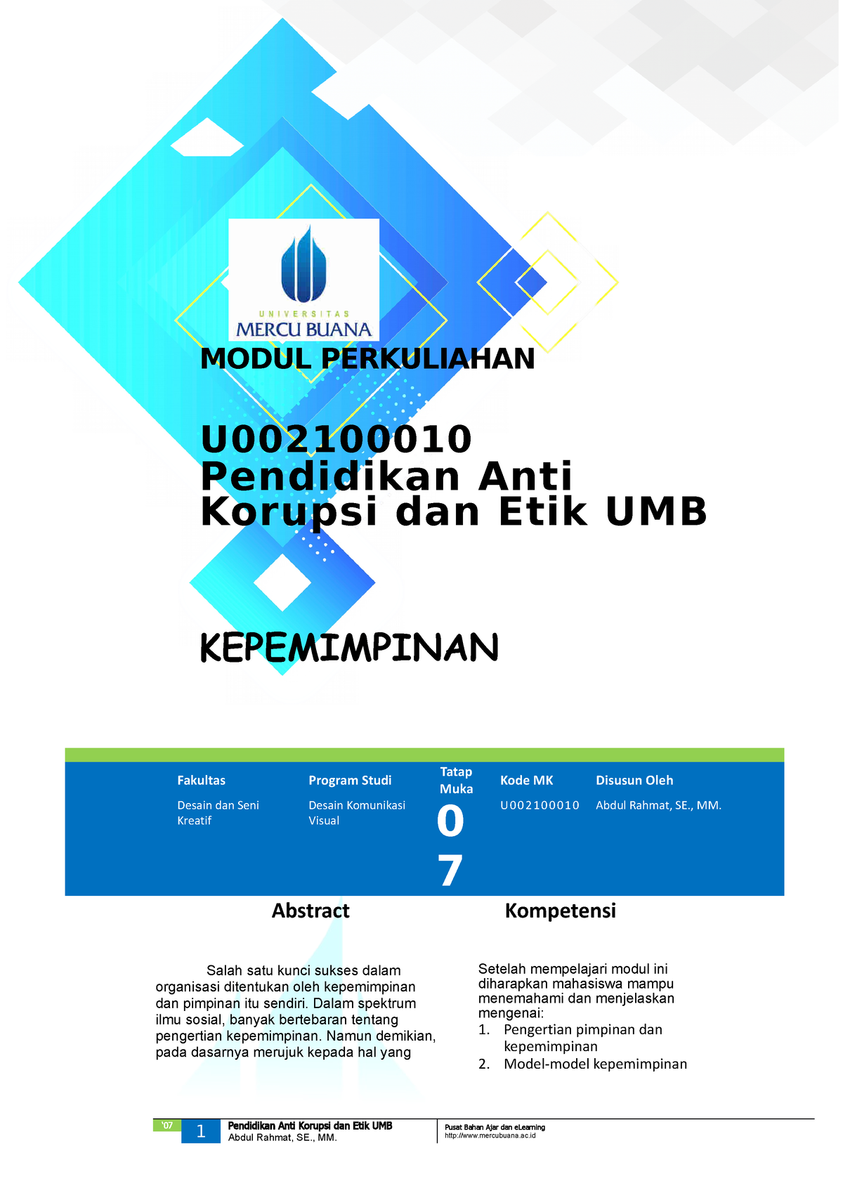 Modul Pendidikan Anti Korupsi Dan Etik UMB [TM7] - MODUL PERKULIAHAN U ...