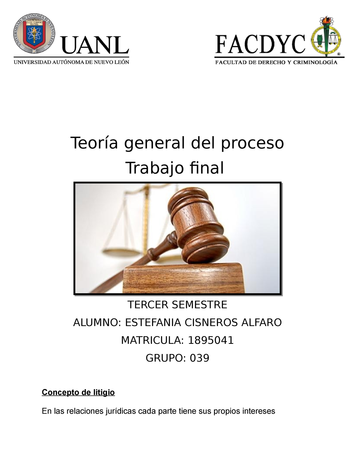 Teoría General Del Proceso Proyecto Final - Teoría General Del Proceso ...