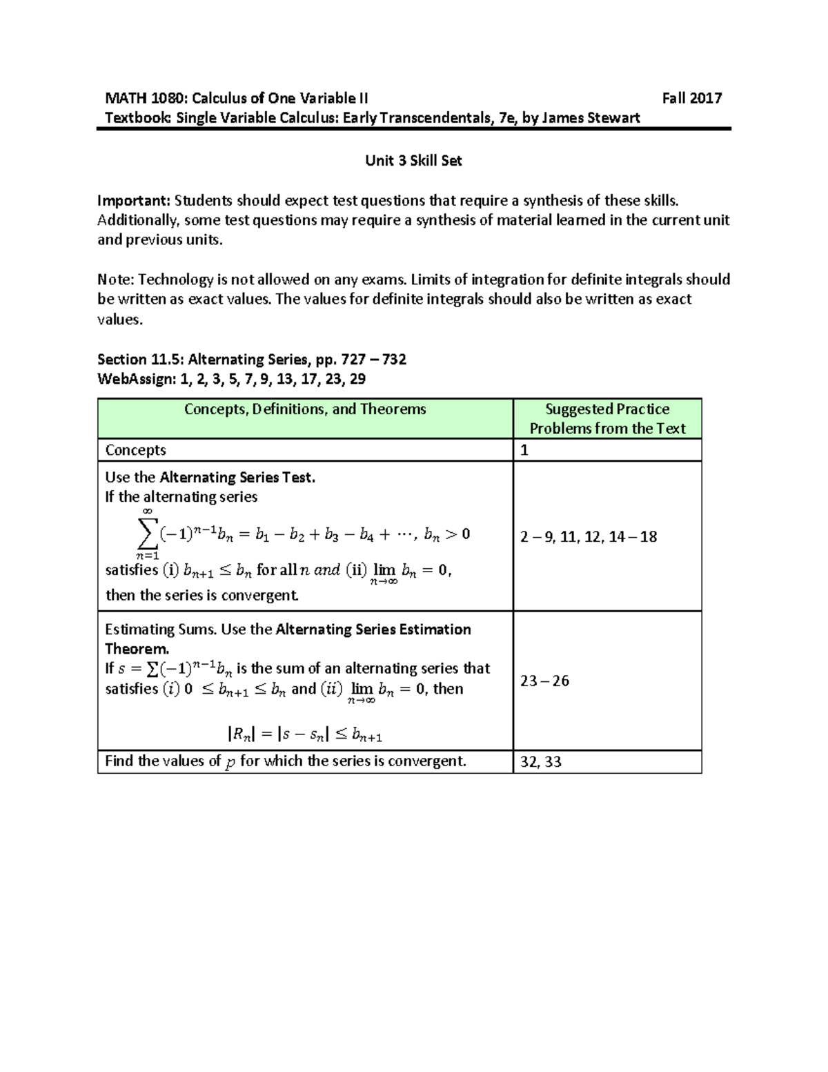 Unit 3 skill set - MATH 1080: Calculus of One Variable II Textbook ...