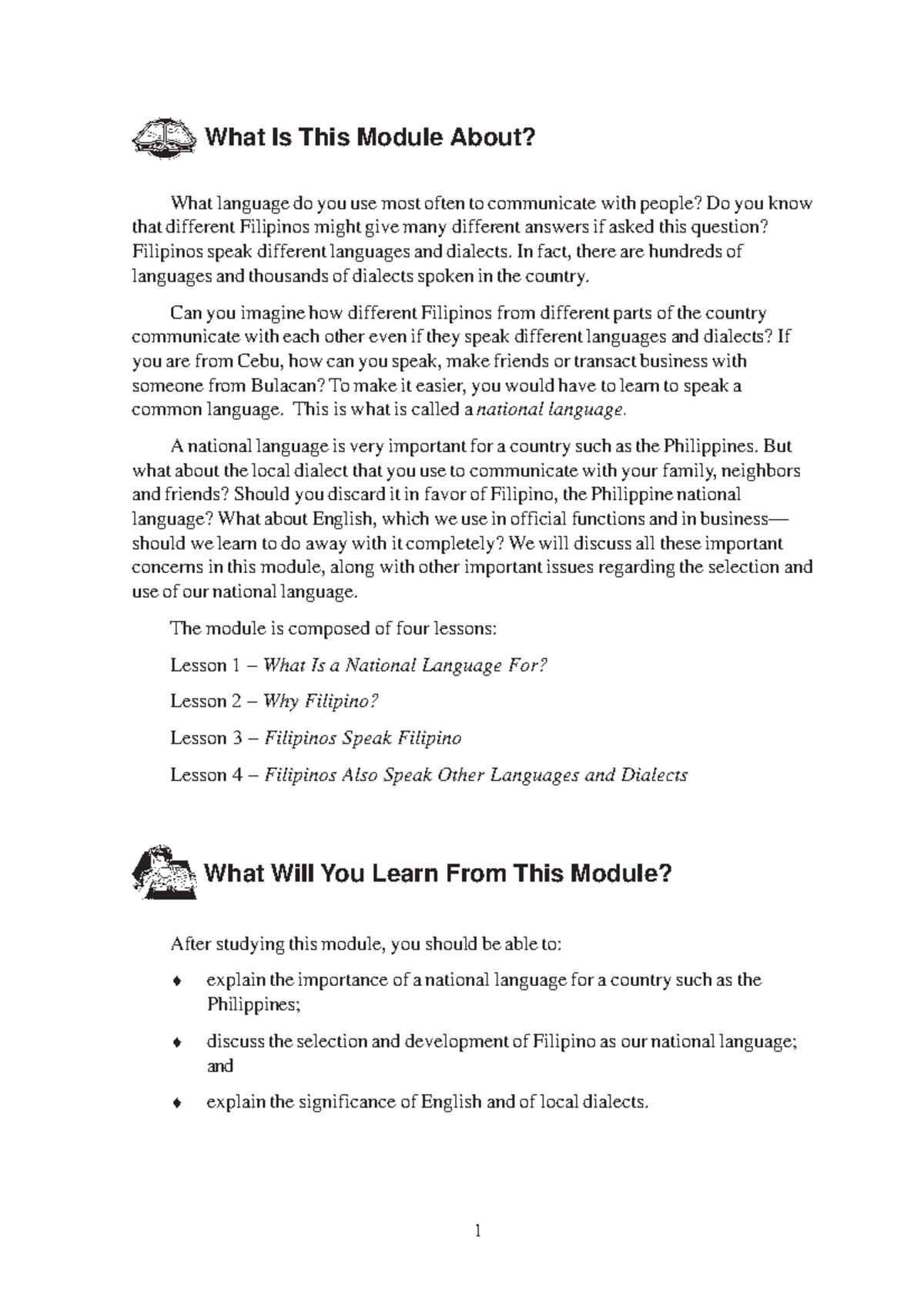 4 ALS MODULES What Is This Module About? What language do you use