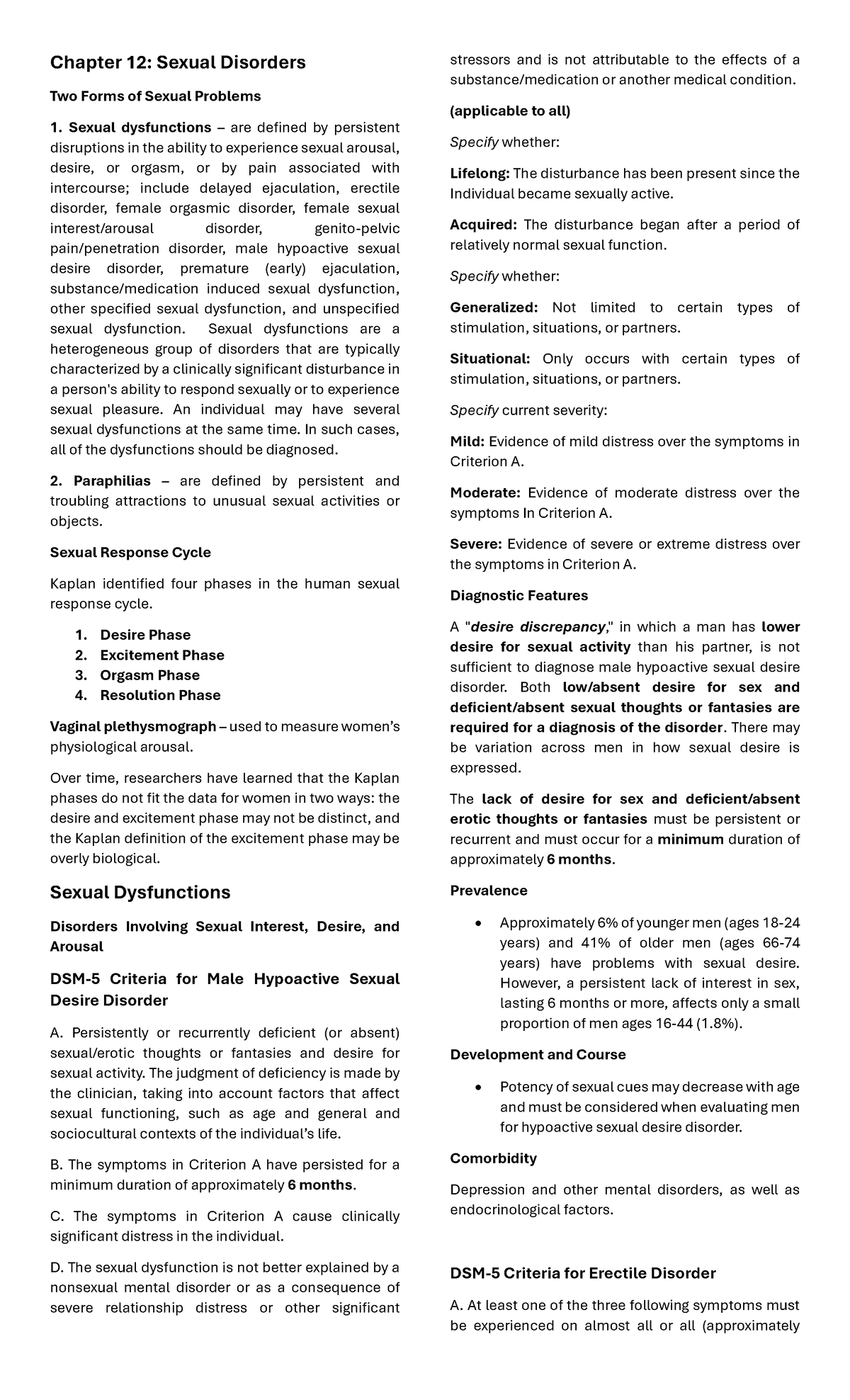Chapter 12 Sexual Disorders - Chapter 12: Sexual Disorders Two Forms of ...