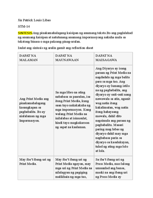 MIL- Reviewer - MEDIA AND INFORMATION LITERACY Chapte 9: Curren an ...