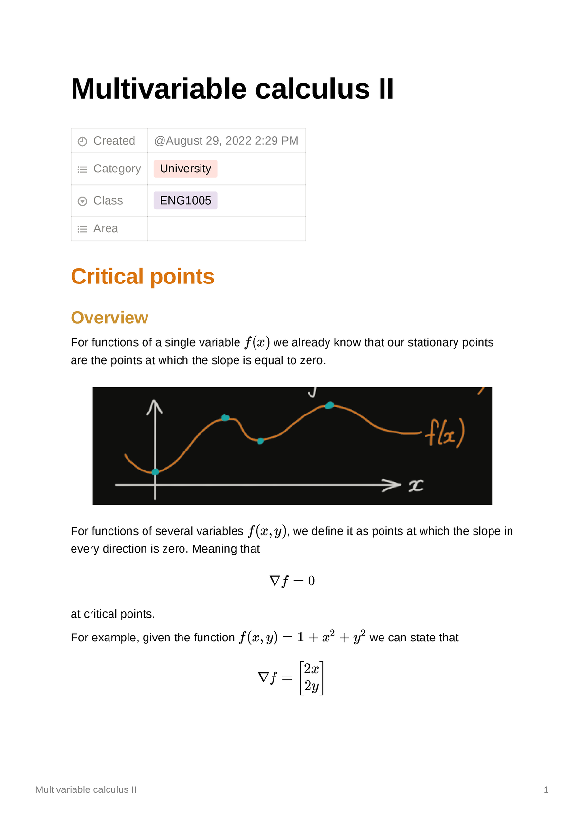 Multivariable Calculus II - Multivariable Calculus II Created Category ...