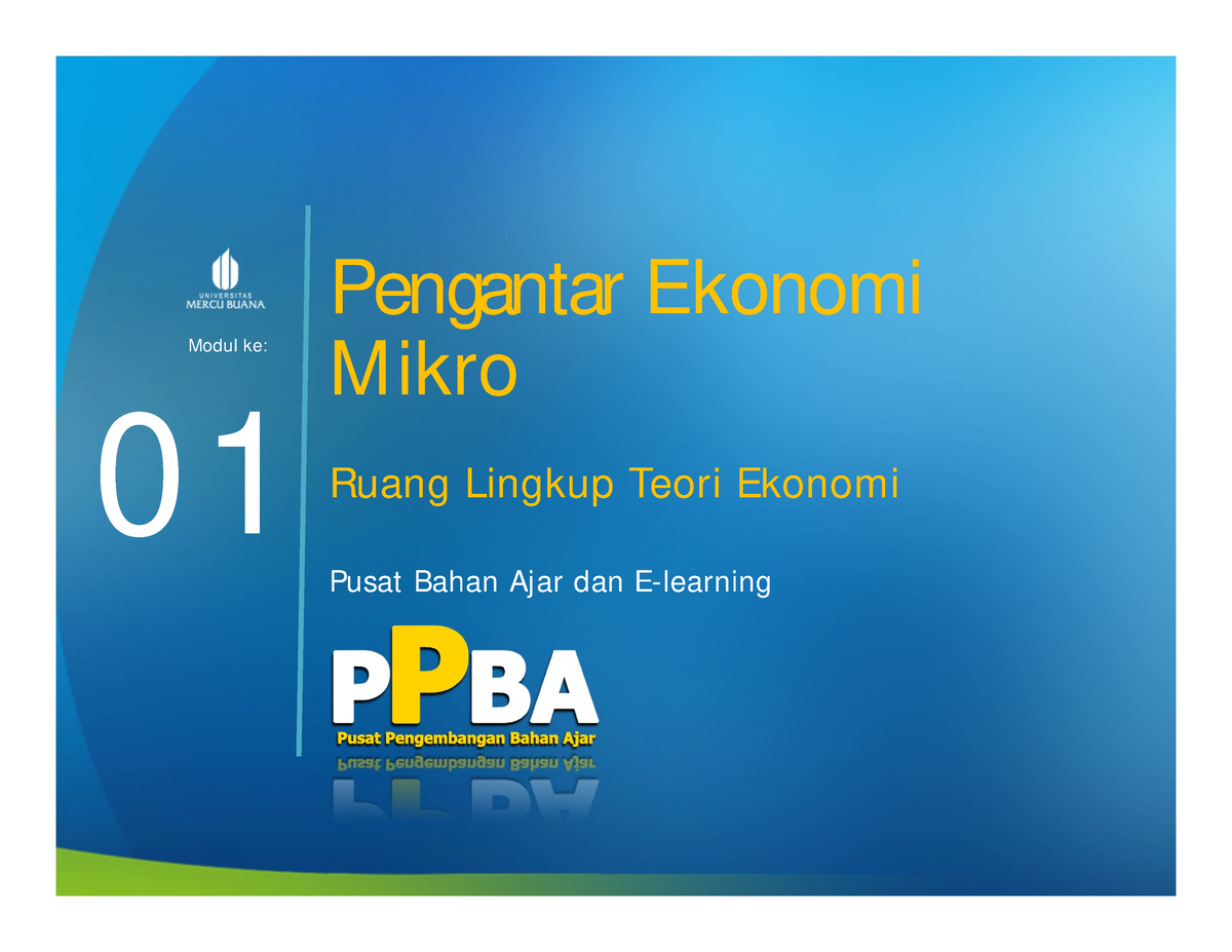 Buku Pengantar Ekonomi Mikro - Modul Ke: Pengantar Ekonomi Mikro Ruang ...