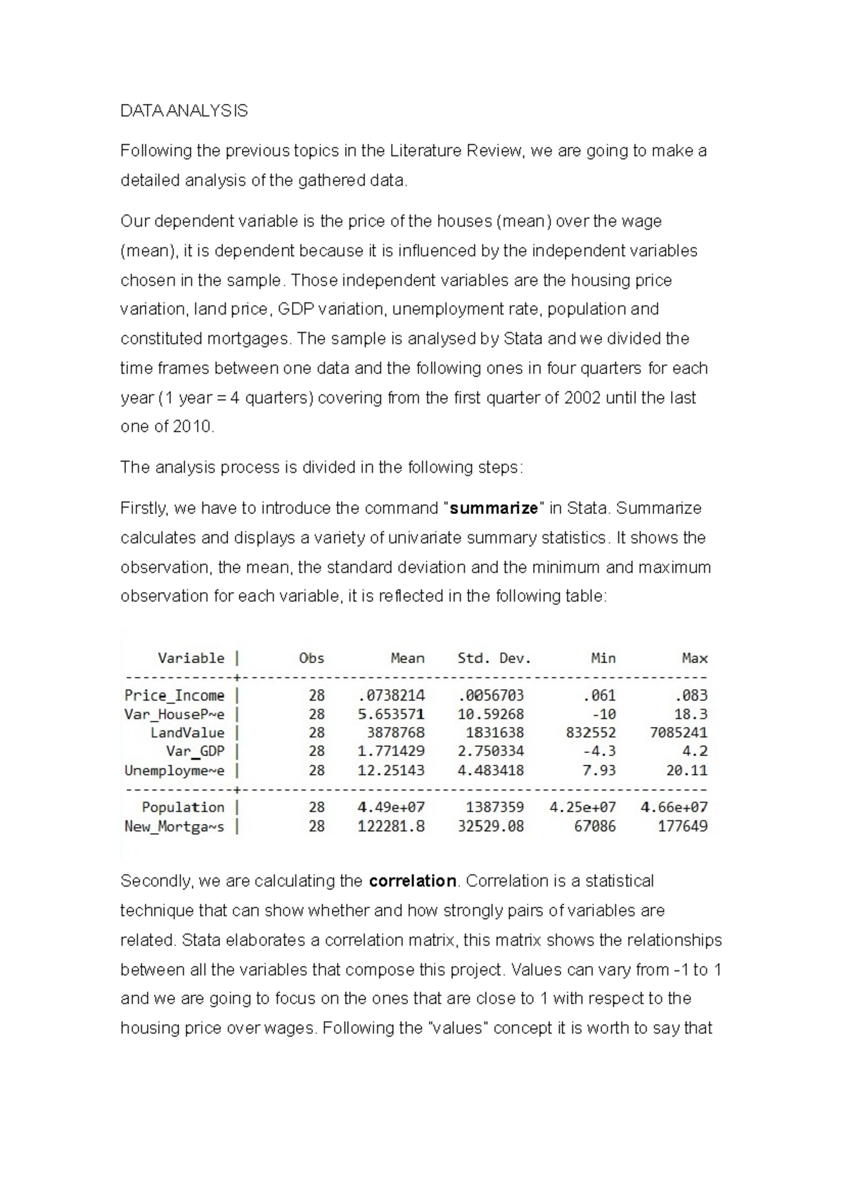 DATA Analysis - DATA ANALYSIS Following the previous topics in the ...