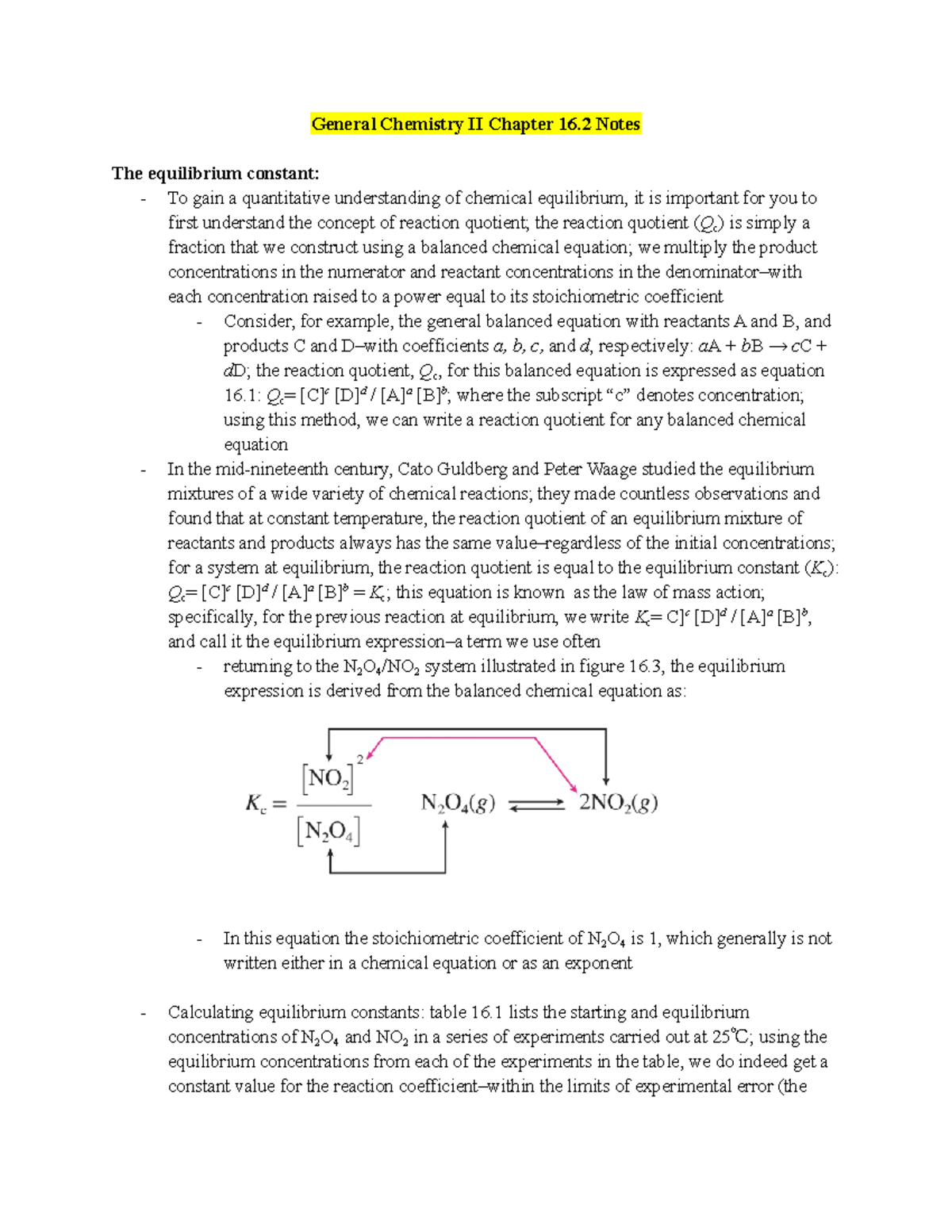 General Chemistry II Chapter 16.2 Notes - General Chemistry II Chapter ...