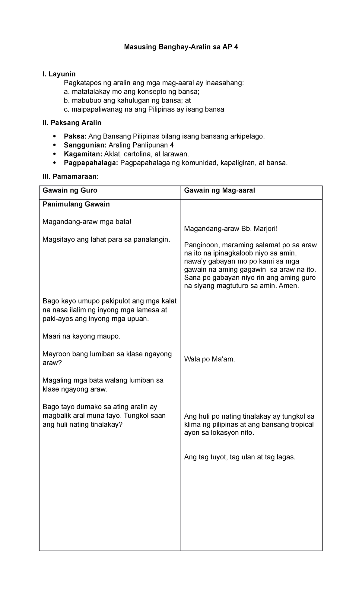 Dlp Ap Week Detailed Lesson Plan Detailed Lesson Plan Learning Hot Sex Picture 2911