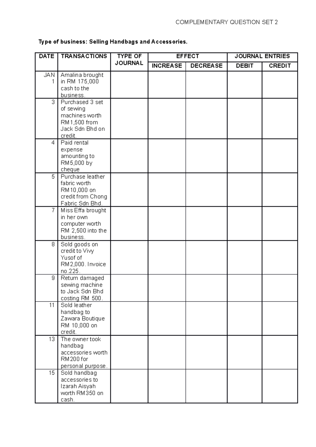 ACC406 Complementary Question SET 2 - COMPLEMENTARY QUESTION SET 2 Type ...