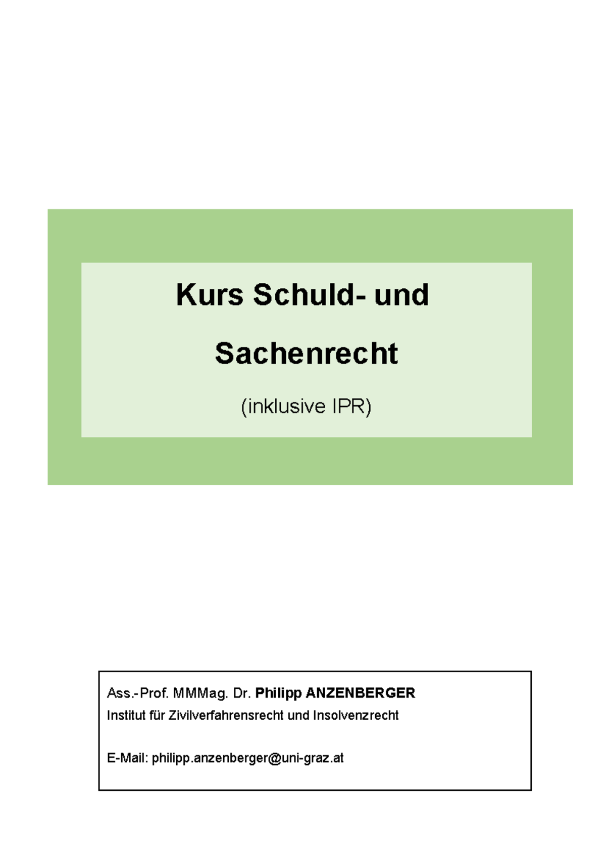 KS Fälle Angaben Schuldrecht - Kurs Schuld- Und Sachenrecht (inklusive ...