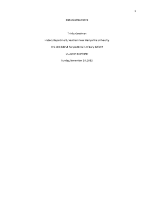 Goodman, Trinity SCS 100 Module Five Activity ( Revised) - Trinity ...