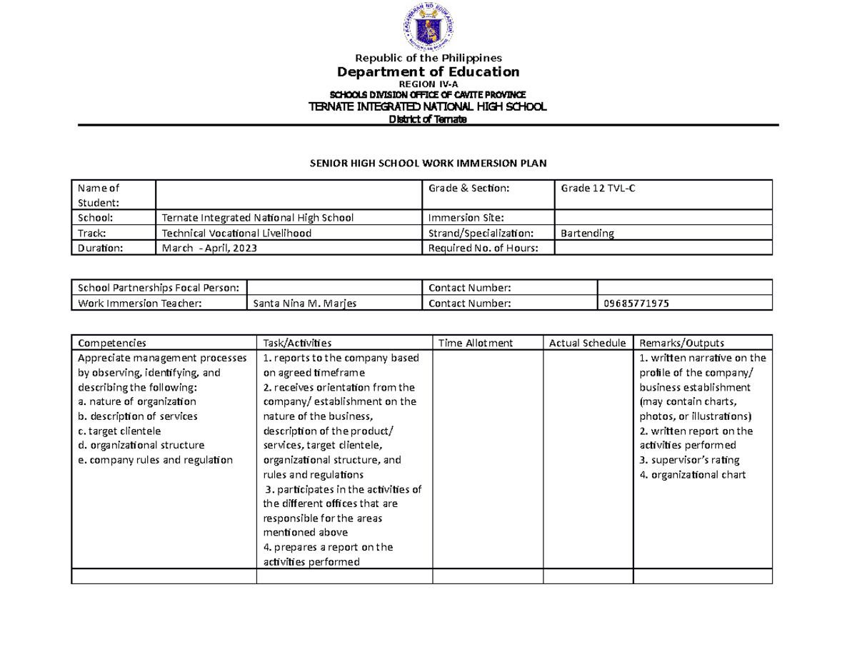 ABM Training PLAN - kit - Republic of the Philippines Department of ...
