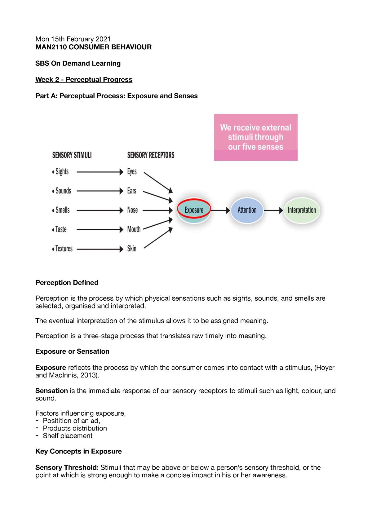 MAN2110 Consumer Behaviour - Lecture 2 - Mon 15th February 2021 MAN2110 ...