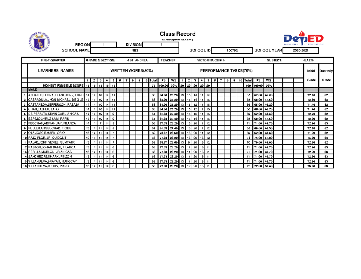 Grade4 Mapeh1ST Quarter2 2 Initial Quarterly 1 2 3 4 5 6 7 8 9 10