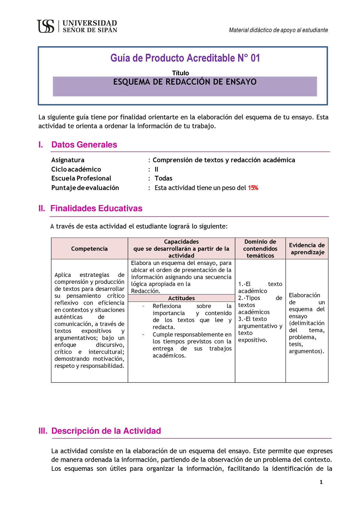 1. Guía PA1 - Guia - GuÌa De Producto Acreditable N∞ 01 Título ESQUEMA ...