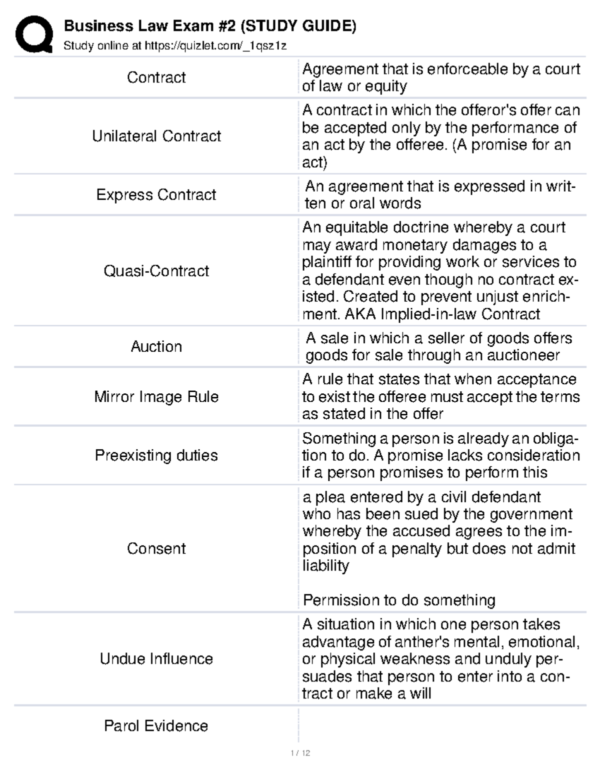 Exam 2 - Exam 2 - Study Online At Quizlet/_1qsz1z Contract Agreement ...