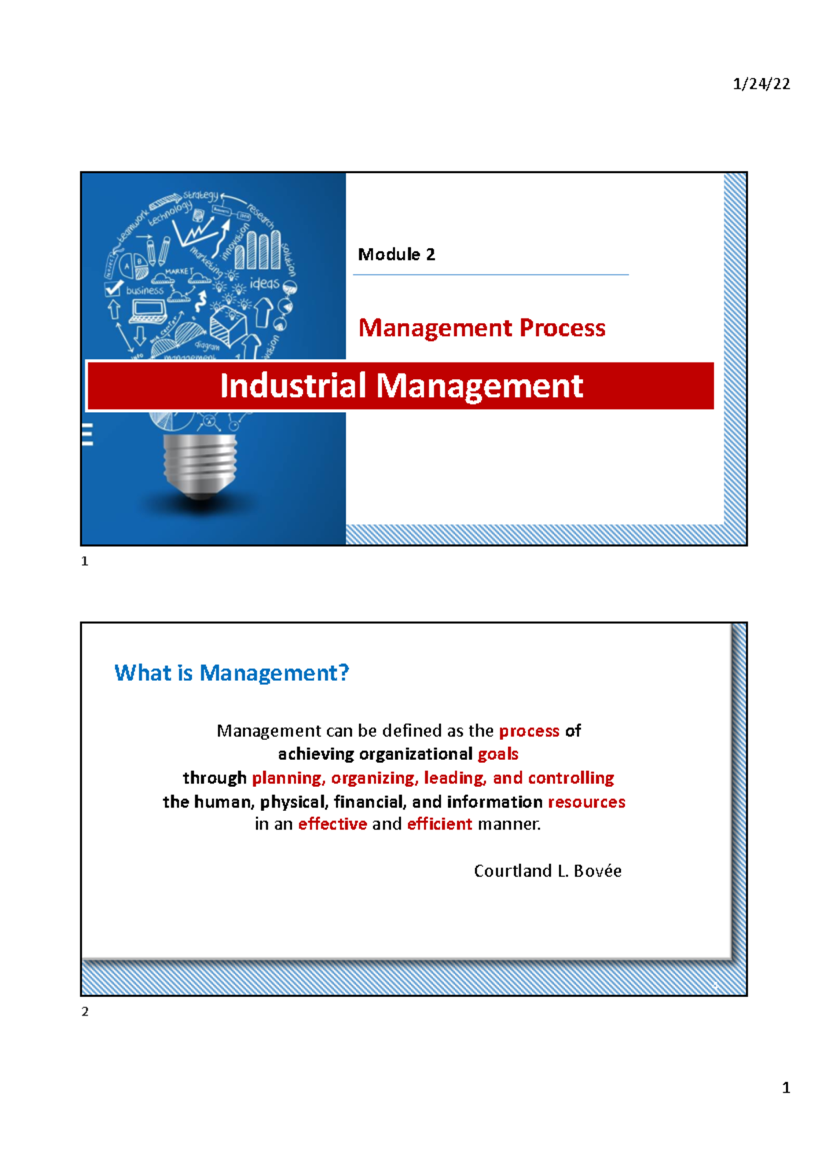 IM Mod2a revision1 industrial Management Management Process Module