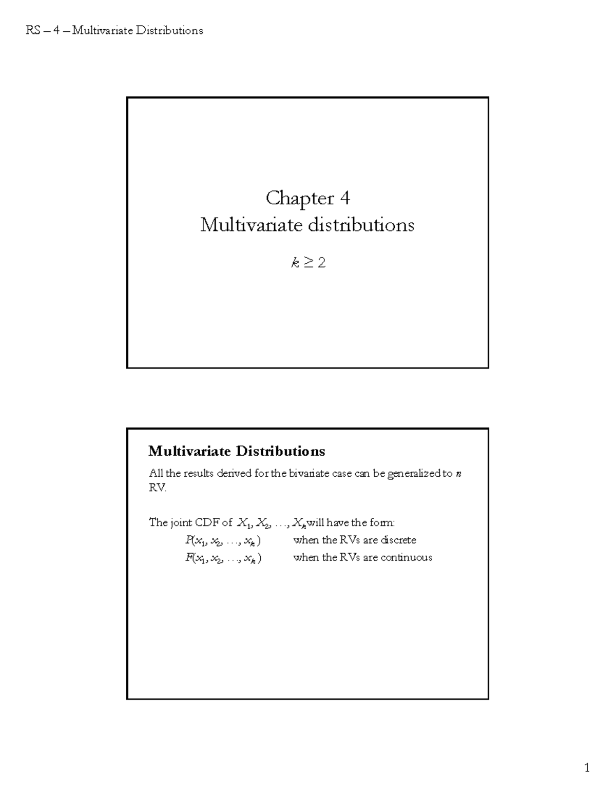 Probs 4 - Materials for revision. - Chapter 4 Multivariate ...