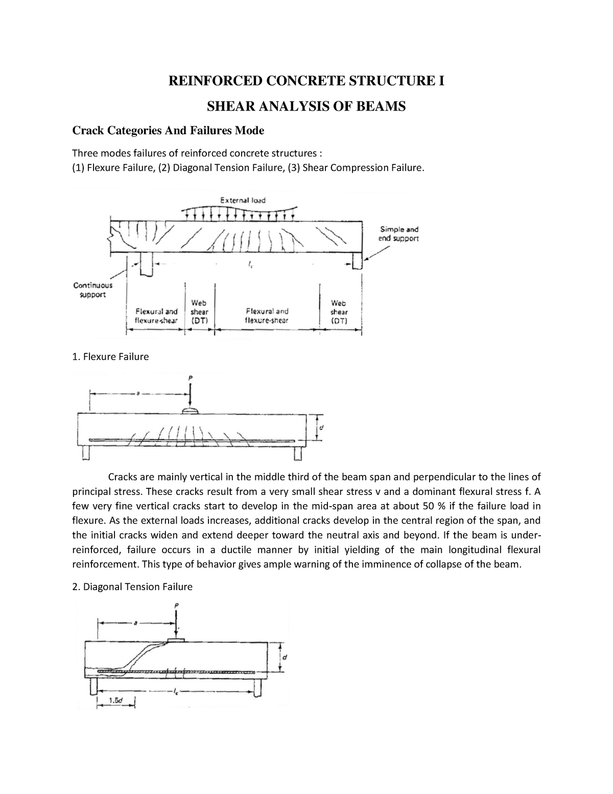 Reinforced Concrete Structure I Shear Analysis OF Beams I - REINFORCED ...